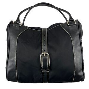 Prada Leather|Synthetic Buckled Satchel Tote Bag